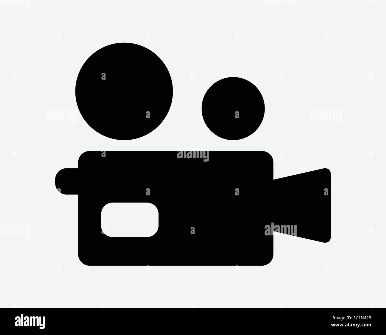 Videoregistratore nastro di registrazione supporti Cinema Film Filming trasmissione produzione Film videocamera videocamera Black White icona vettore simbolo simbolo grafico Illustrazione Vettoriale