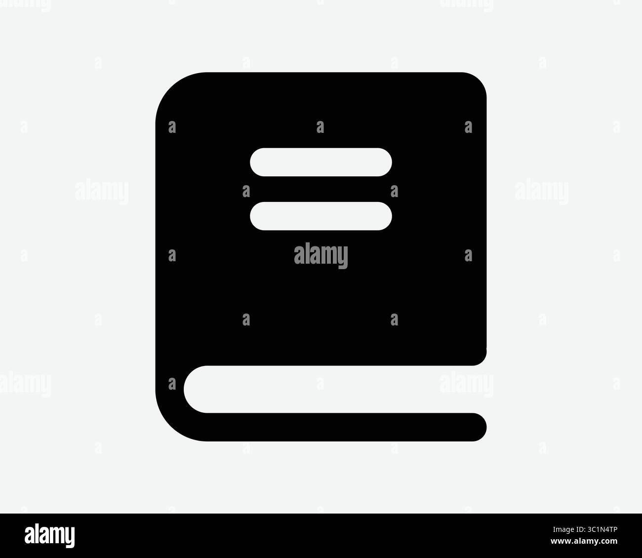 Icona del libro Education Library School Bible Dictionary Novel leggi la copertina rigida del libro storia segno vettoriale bianco nero simbolo grafica forma ritagliata Illustrazione Vettoriale