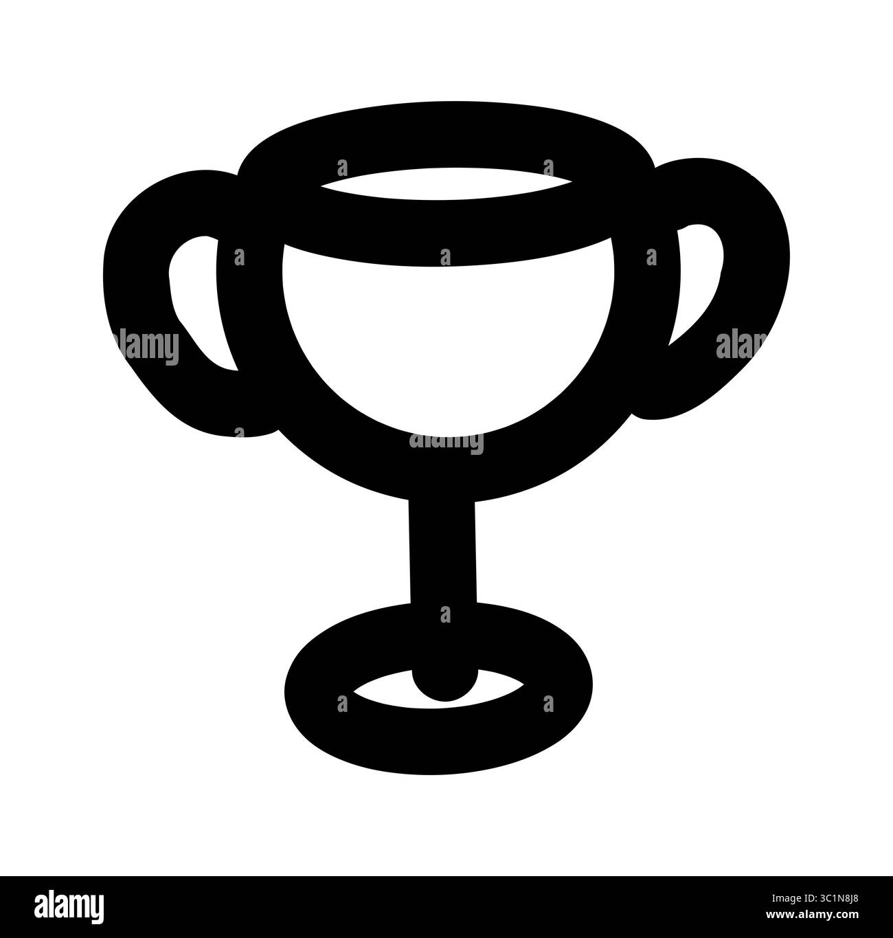 Icona del trofeo doodle disegnata a mano schizzo vettoriale simbolo del vincitore del premio Success Achievement, ottimo per i progettisti di giochi, la scuola e il progetto di design motivazionale Illustrazione Vettoriale