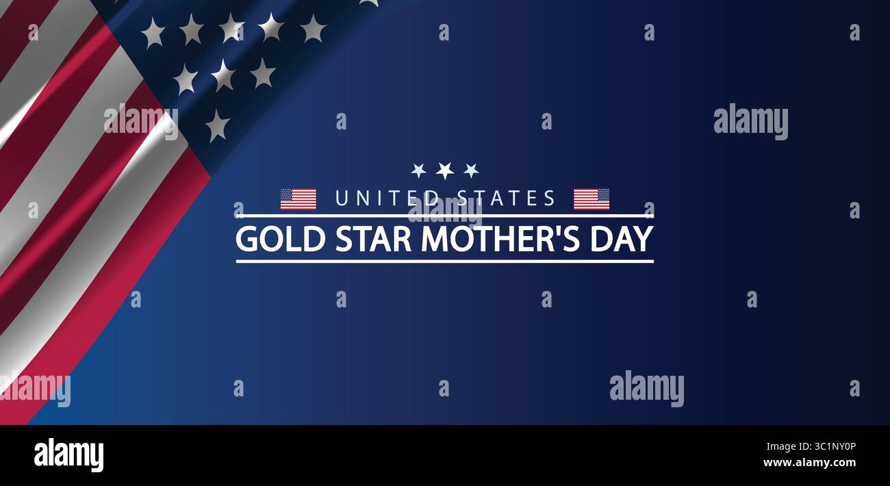 Bandiera della Festa delle madri Gold Star degli Stati Uniti Illustrazione Vettoriale
