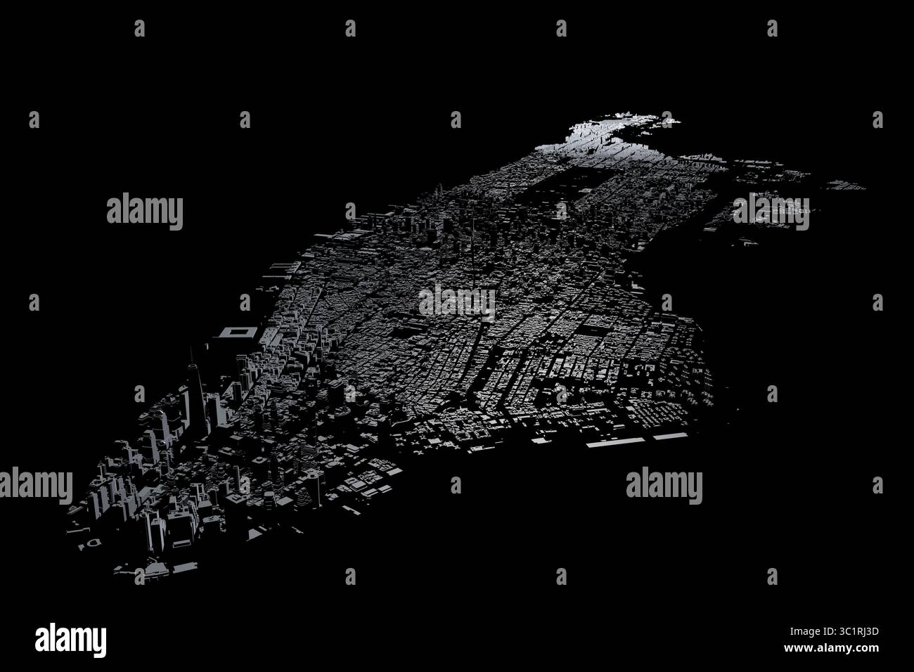 CGI-Visualisierung: Luftbild: Manhattan, New York City / visualizzazione cgi (nur fuer redaktionelle Verwendung. Keine Werbung. Referenzdatenbank: http: Foto Stock