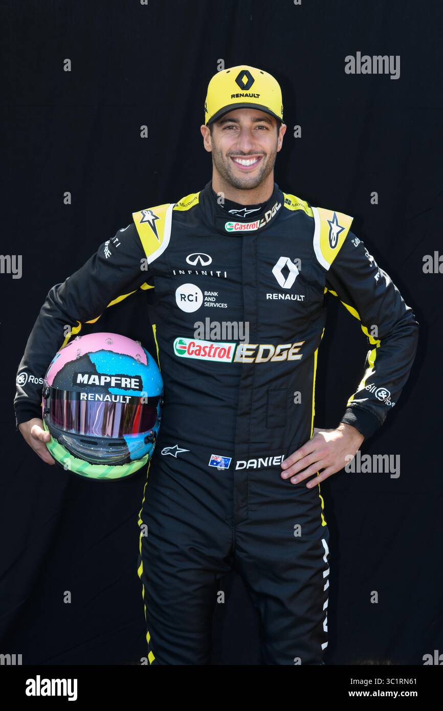 14 marzo 2019: Daniel Ricciardo (AUS) n. 3 del team Renault F1 posa per il suo ritratto al Gran Premio d'Australia di Formula 1 2019 ad Albert Park, Melbourne, Australia. Sydney Low/Cal Sport Media (immagine di credito: &Copy; Sydney Low/CSM tramite cavo ZUMA) Foto Stock
