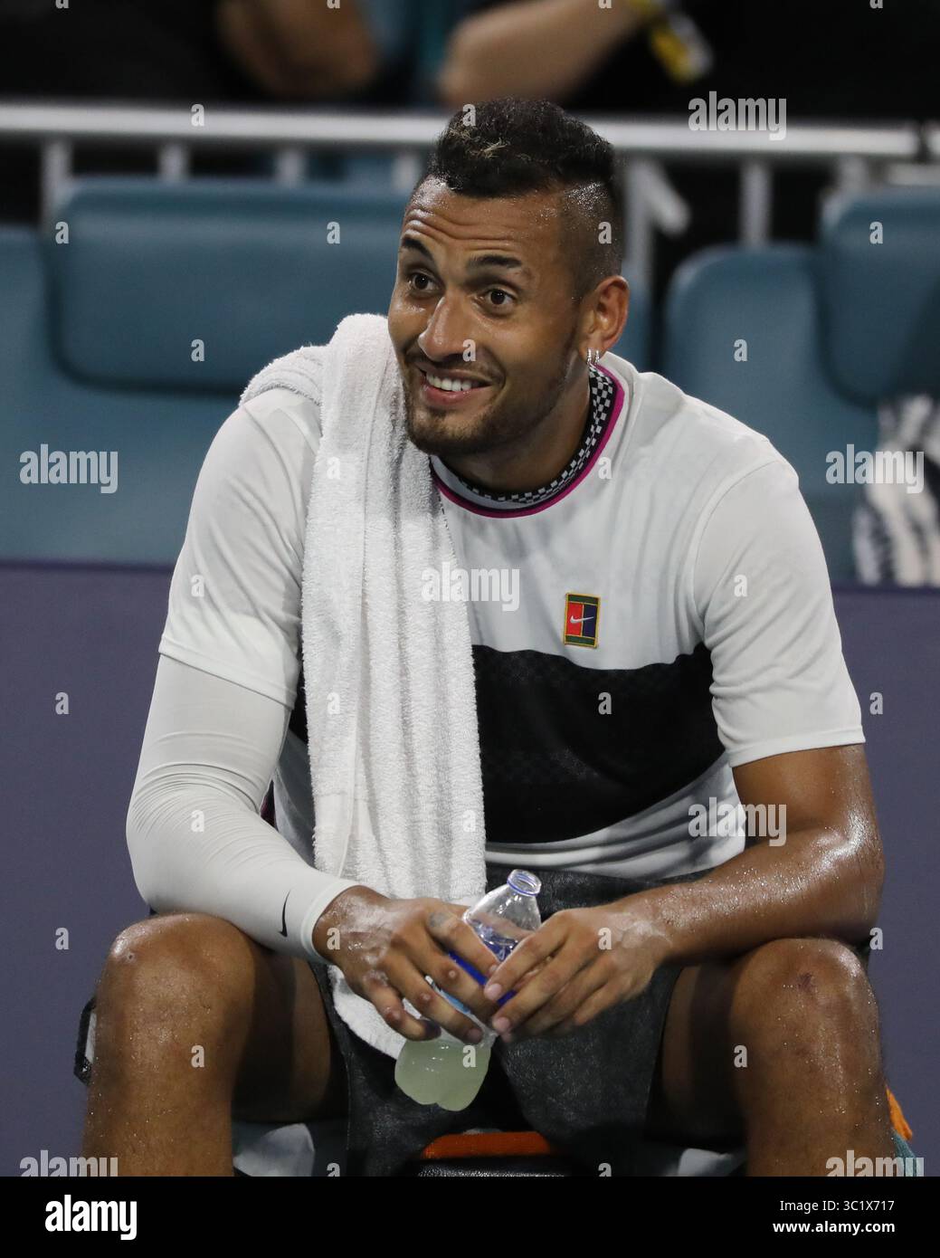 24 marzo 2019 - Miami Gardens, Florida, Stati Uniti d'America - MIAMI GARDENS, FLORIDA - 24 MARZO: Nick Kyrgios il giorno 7 del Miami Open presentato da Itau all'Hard Rock Stadium il 24 marzo 2019 a Miami Gardens, Florida. (Immagine di credito: © SMG via ZUMA Wire) Foto Stock