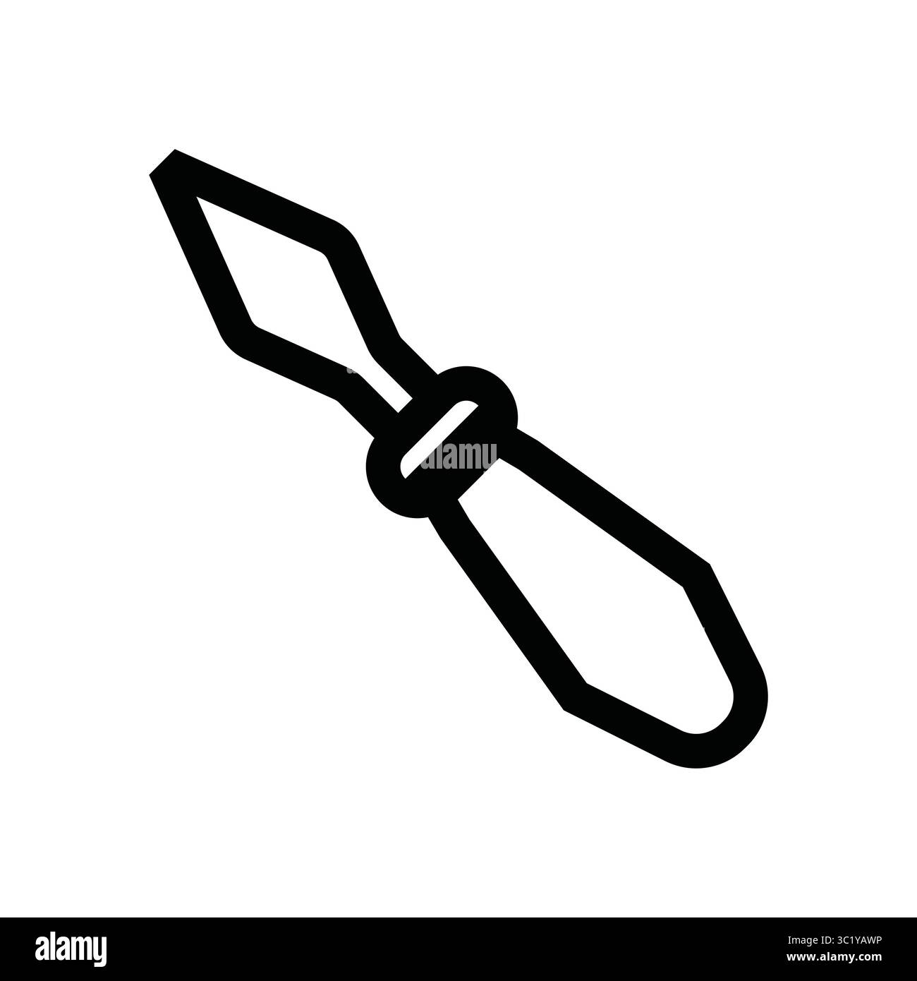 Icona palette Knife, semplice contorno nero. Strumento artistico disegnato a mano Illustrazione Vettoriale