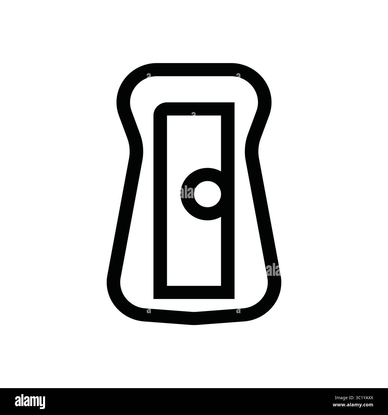 Icona nitidezza matita, nitidezza. Semplice illustrazione con contorno nero. Cancelleria per ufficio disegnata a mano Illustrazione Vettoriale