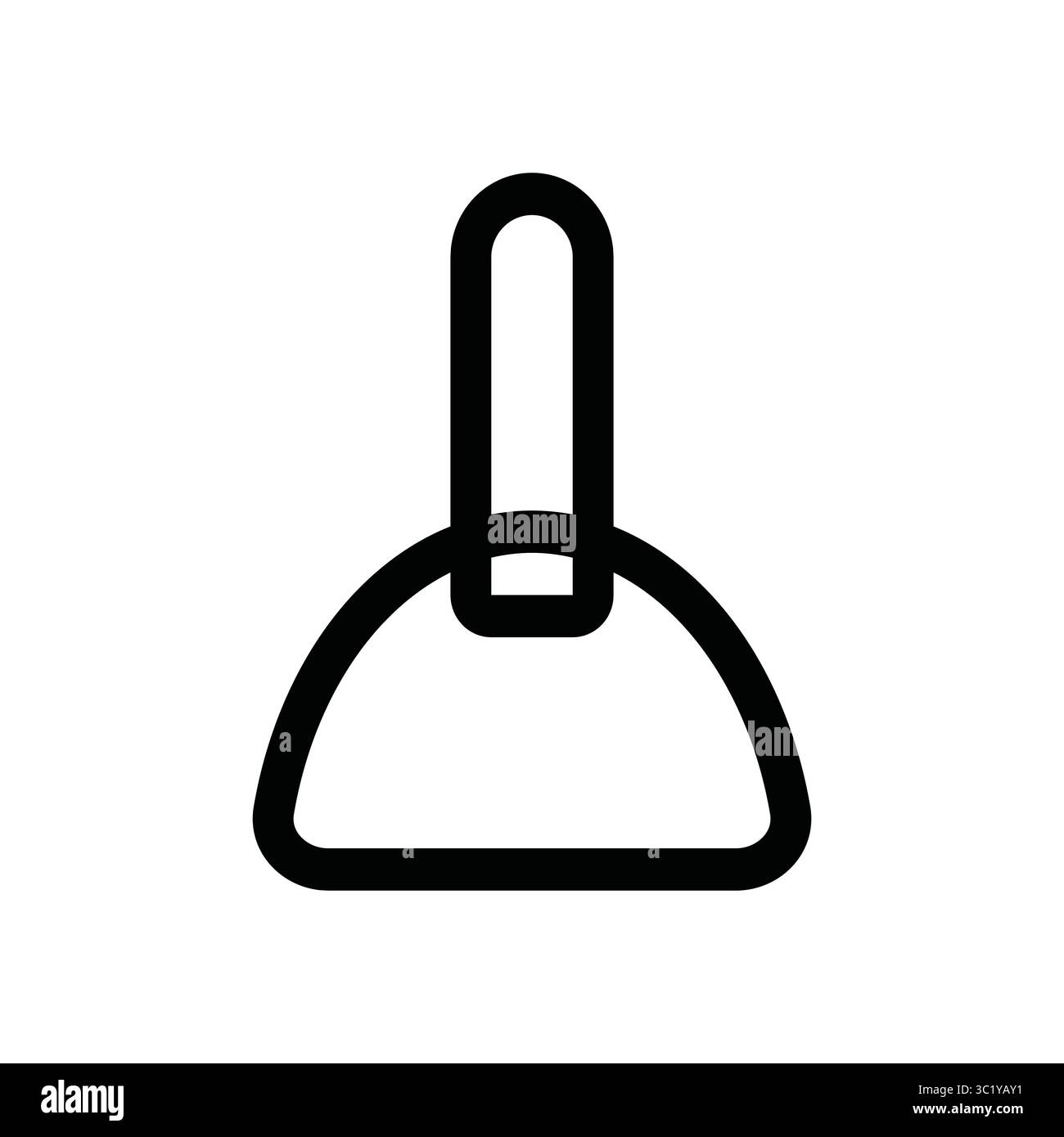 Icona del raschiatore a vernice, semplice illustrazione con contorno nero. Uno strumento per la miscelazione e l'applicazione della vernice. Strumento di pittura disegnato a mano. Illustrazione Vettoriale