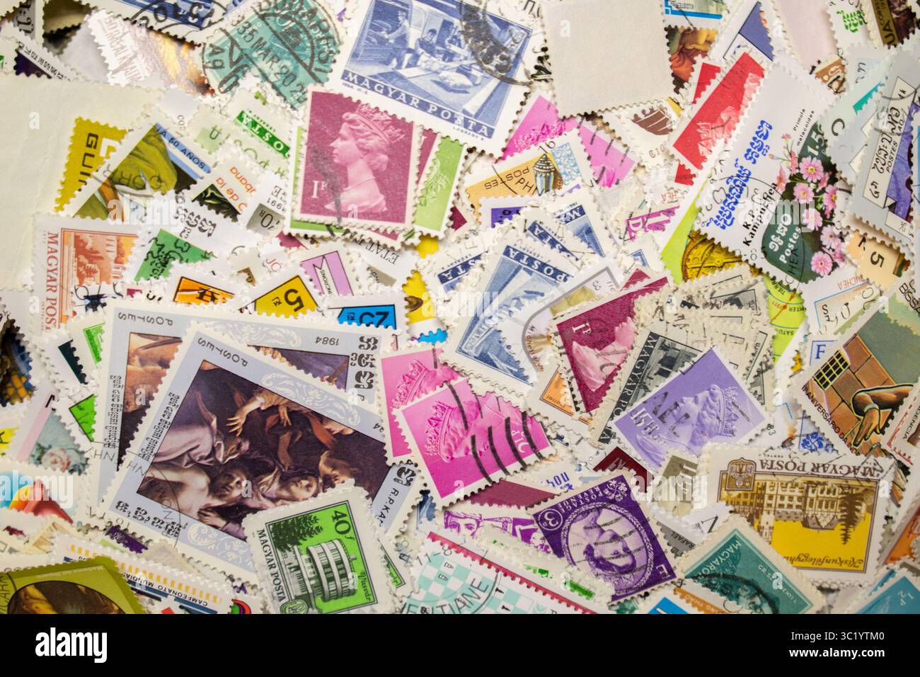 Filatelia.francobolli.francobolli da diversi paesi e orari Foto Stock