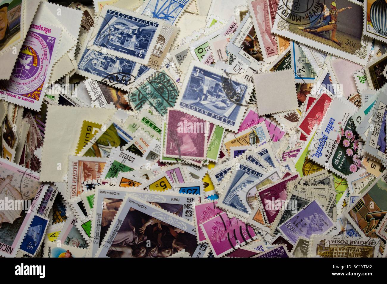 Filatelia.francobolli.francobolli da diversi paesi e orari Foto Stock