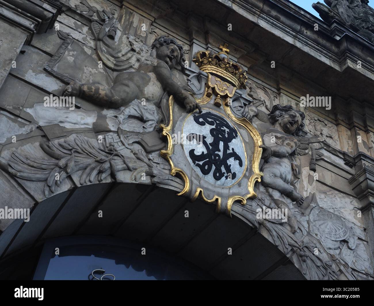 Royal Gate Architectural Detail, Szczecin, Polonia Foto Stock