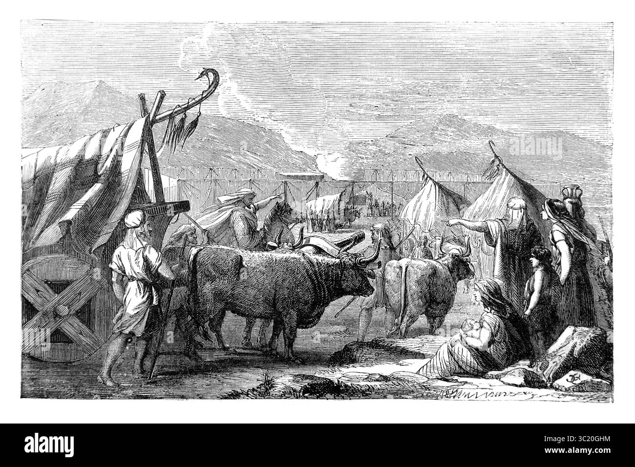 L'offerta dei principi (numeri) i principi di ciascuna delle dodici tribù con offerte dopo la Consacrazione del Tabernacolo dall'Antico Foto Stock