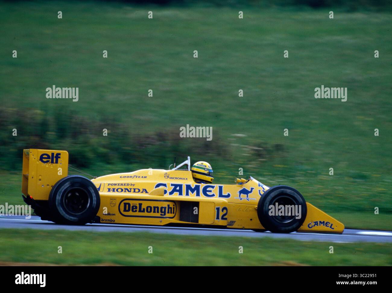 1987 Ayrton Senna - Camel Lotus 99T-Honda - F1 Gran Premio d'Austria - Österreichring - Original Hasselblad Slide Scan Foto Stock