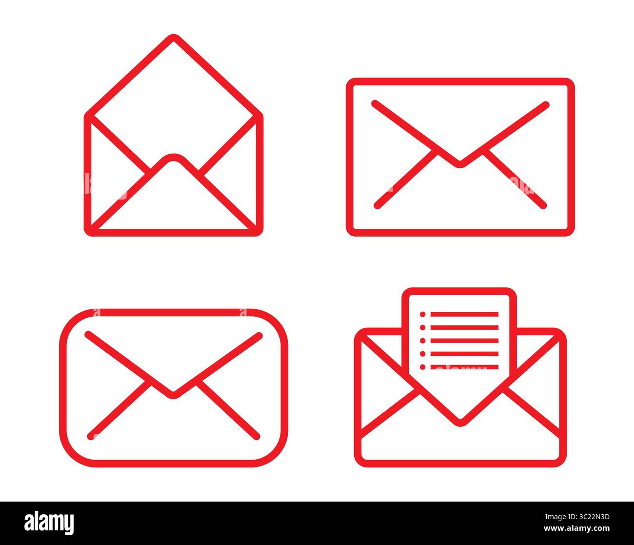 Set di icone e-mail. Vettore di icone e-mail. Icona e-mail. Illustrazione della busta Illustrazione Vettoriale