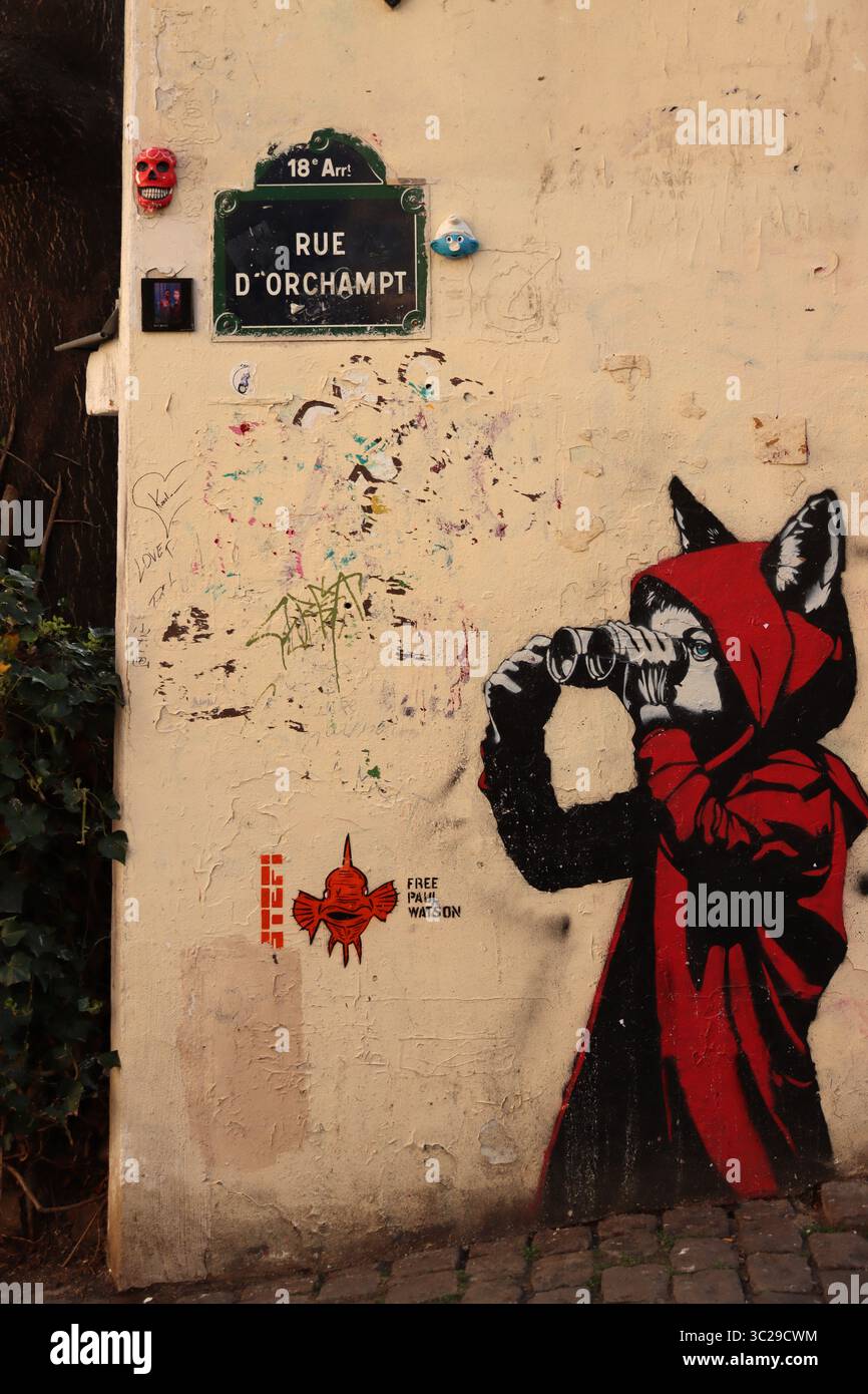 arte di strada a parigi Foto Stock