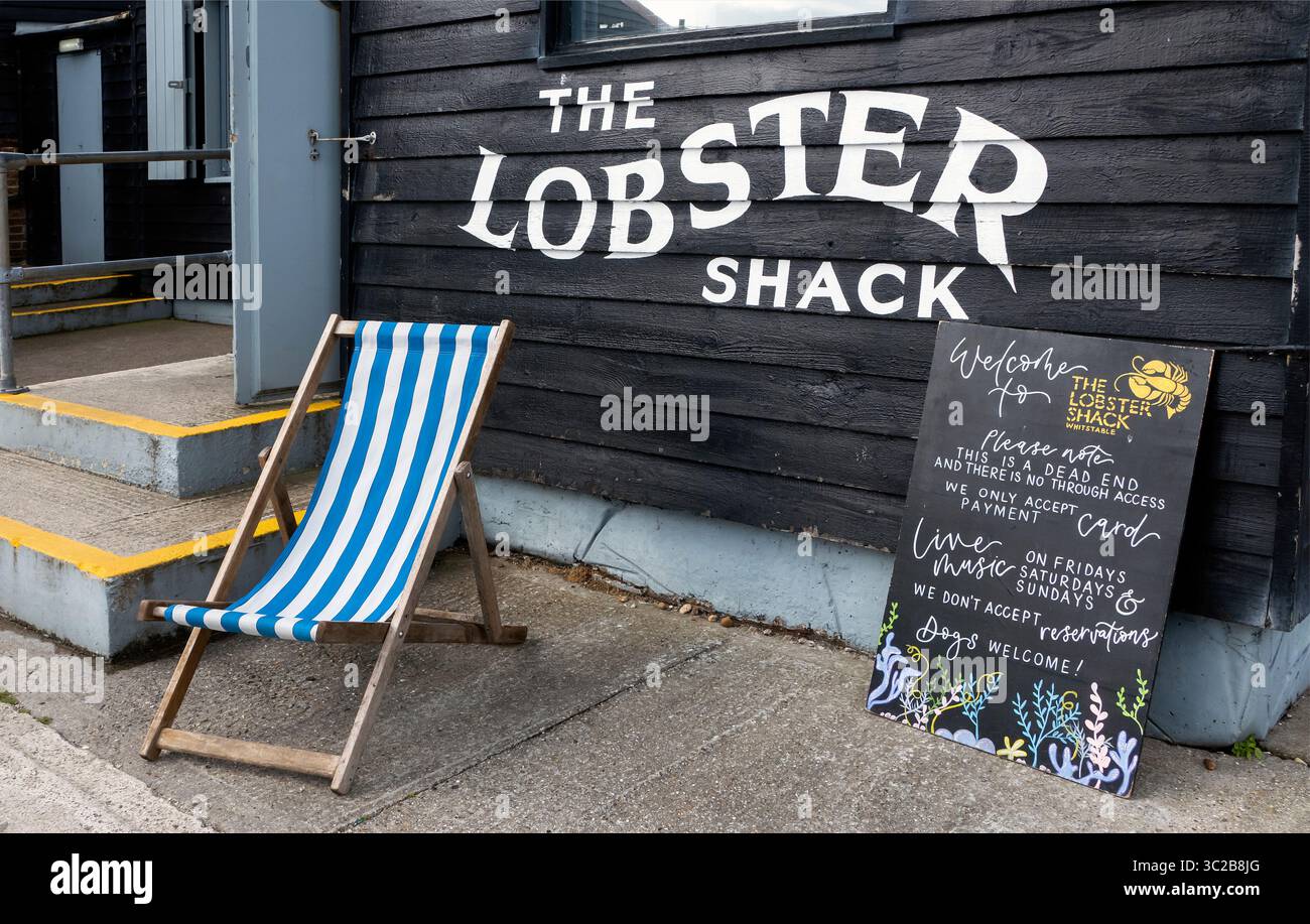 Il Lobster Shack al porto di whitstable Foto Stock