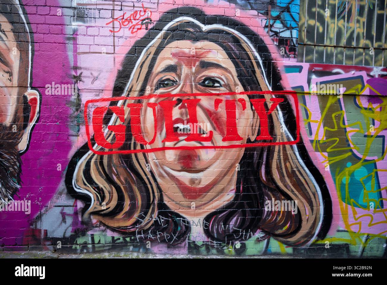 Street art di Erin Patterson a Melbourne, Australia Foto Stock