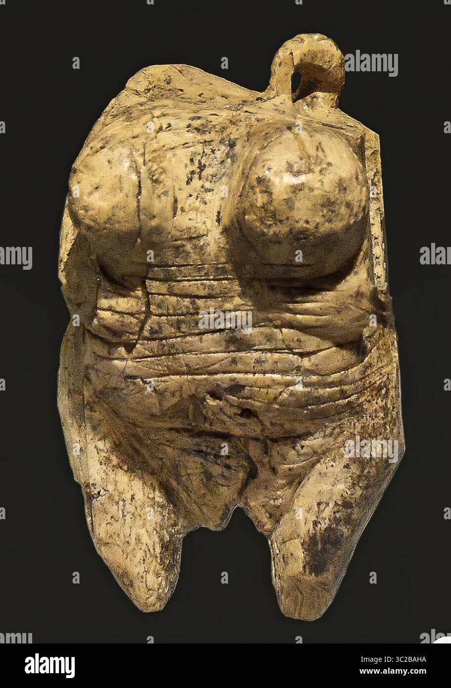 7830. Venere di Hohle Fels, Germania, 35.000 a 40.000 anni scolpito da un brosone di mammut lanoso. La figura è l'esempio più antico di una raffigurazione di Foto Stock