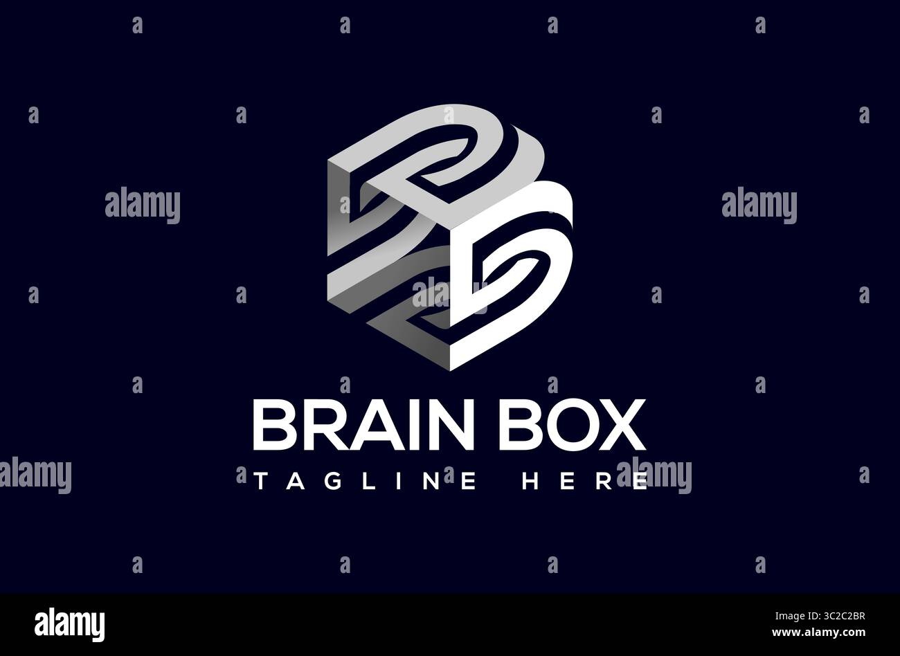 Logo Letter B Brain, Artificial Intelligence ai Brain Box Logo brainstorming creativo informazioni dati connessione app circuito digitale creativo Illustrazione Vettoriale