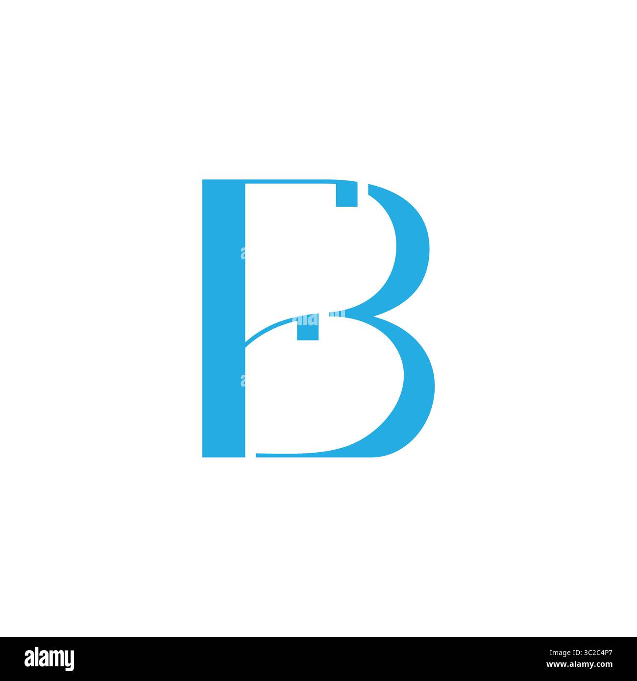 lettera fb semplice vettore del logo blu collegato Illustrazione Vettoriale