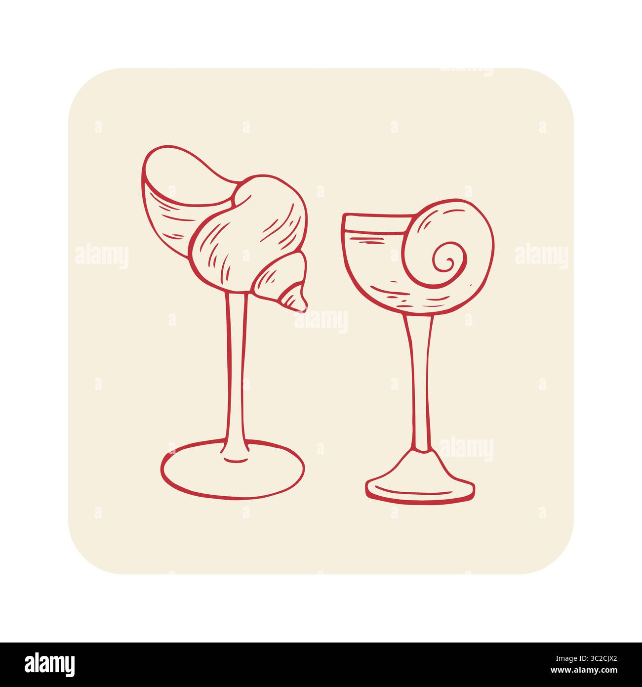 Vetro rosso vettoriale con fiocco rosso e ciliegia Illustrazione Vettoriale