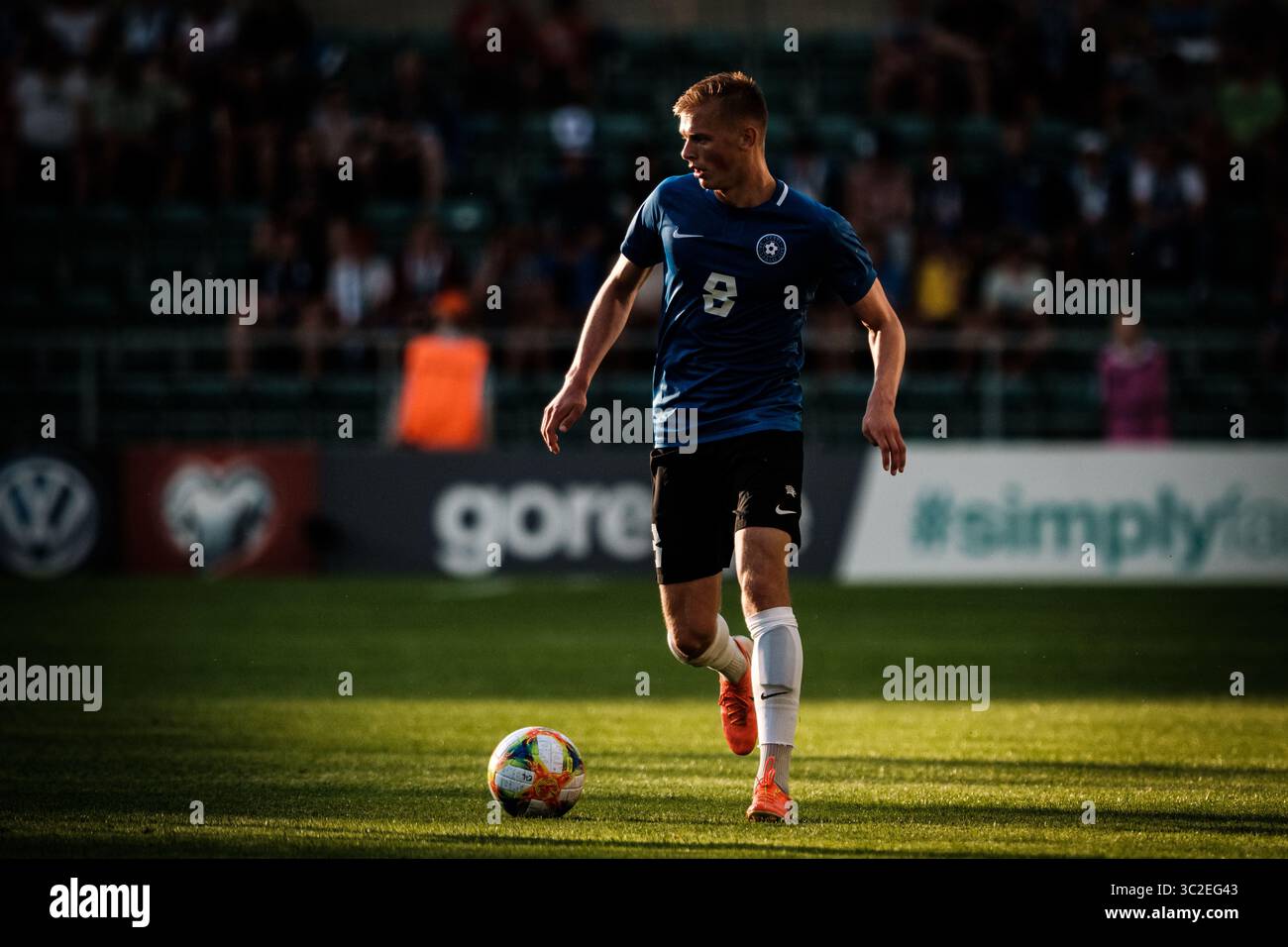 8 giugno 2019 - Tallinn, Harjumaa, Estonia - Vlasiy Sinyavskiy (8) visto in azione durante le qualificazioni a Euro 2020 tra Estonia e Irlanda del Nord a Tallinn. (Immagine di credito: © Hendrik Osula/SOPA Images via ZUMA Wire) Foto Stock