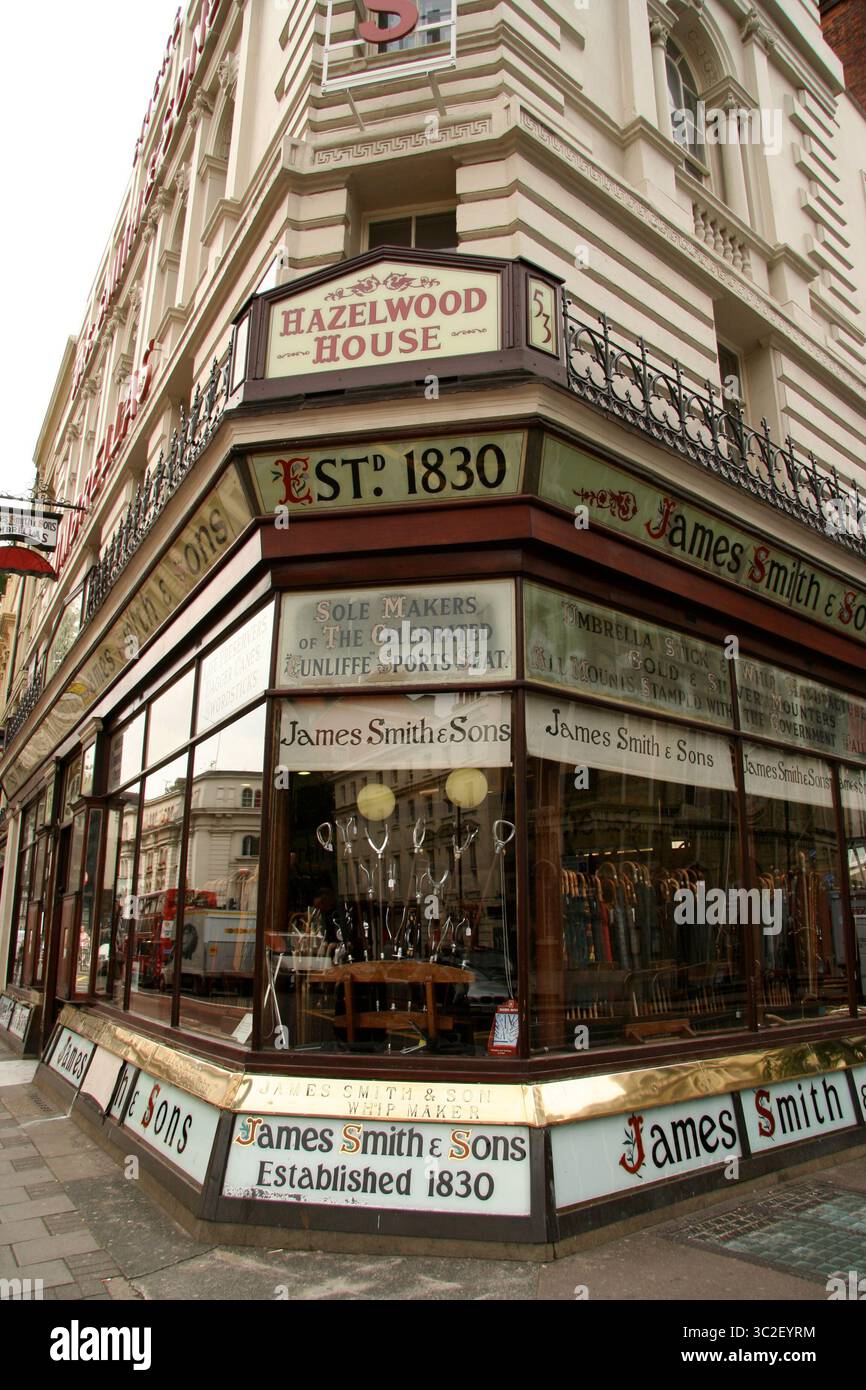 james smith and sons london ombrello e negozio di bastoni da passeggio Foto Stock