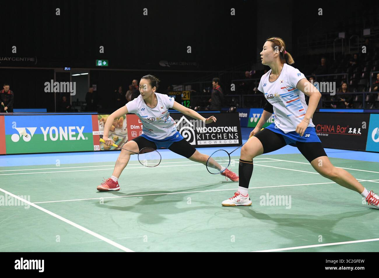 6 giugno 2019 - Sydney, nuovo Galles del Sud, Australia - Lee so Hee e Shin Seung Chan (Corea) visti in azione durante il Badminton Open 2019 Australian Women's Doubles match contro Hsu Ya Ching e Hu Ling Fang (Taipei cinese). .Lee e Shin hanno vinto il match 21-13, 21-19. (Immagine di credito: © Luis Veniegra/immagini SOPA tramite filo ZUMA) Foto Stock