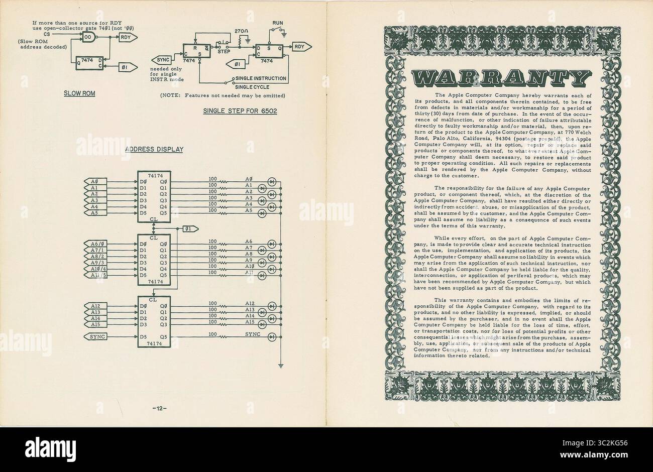 28 giugno 2019 - Boston, Massachusetts, Stati Uniti - Apple-1 computer Operation Manual potrebbe recuperare $ 10k un manuale operativo Apple-1 originale estremamente raro del 1976 sarà messo all'asta da RR Auction con sede a Boston. Il manuale operativo Apple-1 originale d'epoca pubblicato dalla Apple computer Company intorno al 1976, 12 pagine, con il logo originale Apple sulla copertina, progettato dal co-fondatore della Third Apple Ron Wayne e che mostra Isaac Newton seduto con cura sotto un albero, con una mela lucente che sdraia sopra la testa. Il Manuale operativo contiene informazioni su come mettere in funzione il sistema utilizzando Foto Stock