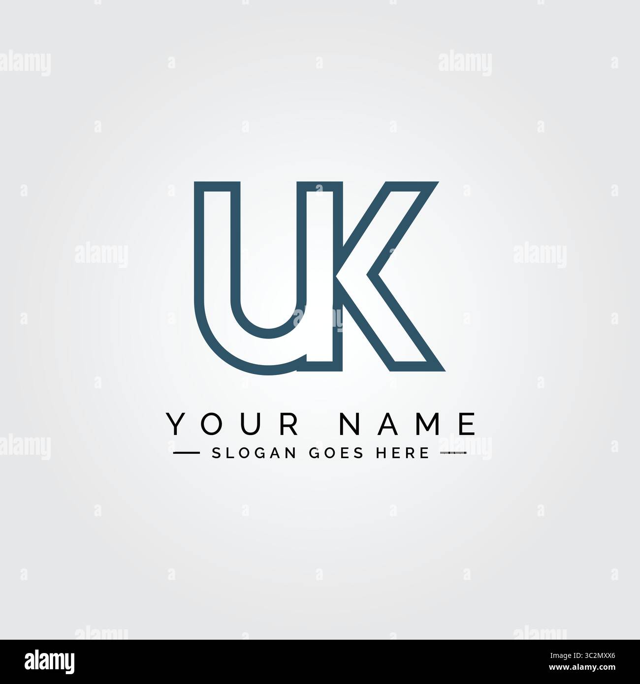 Logo Vector minimale Regno Unito - Logo aziendale semplice per monogramma U e K. Illustrazione Vettoriale