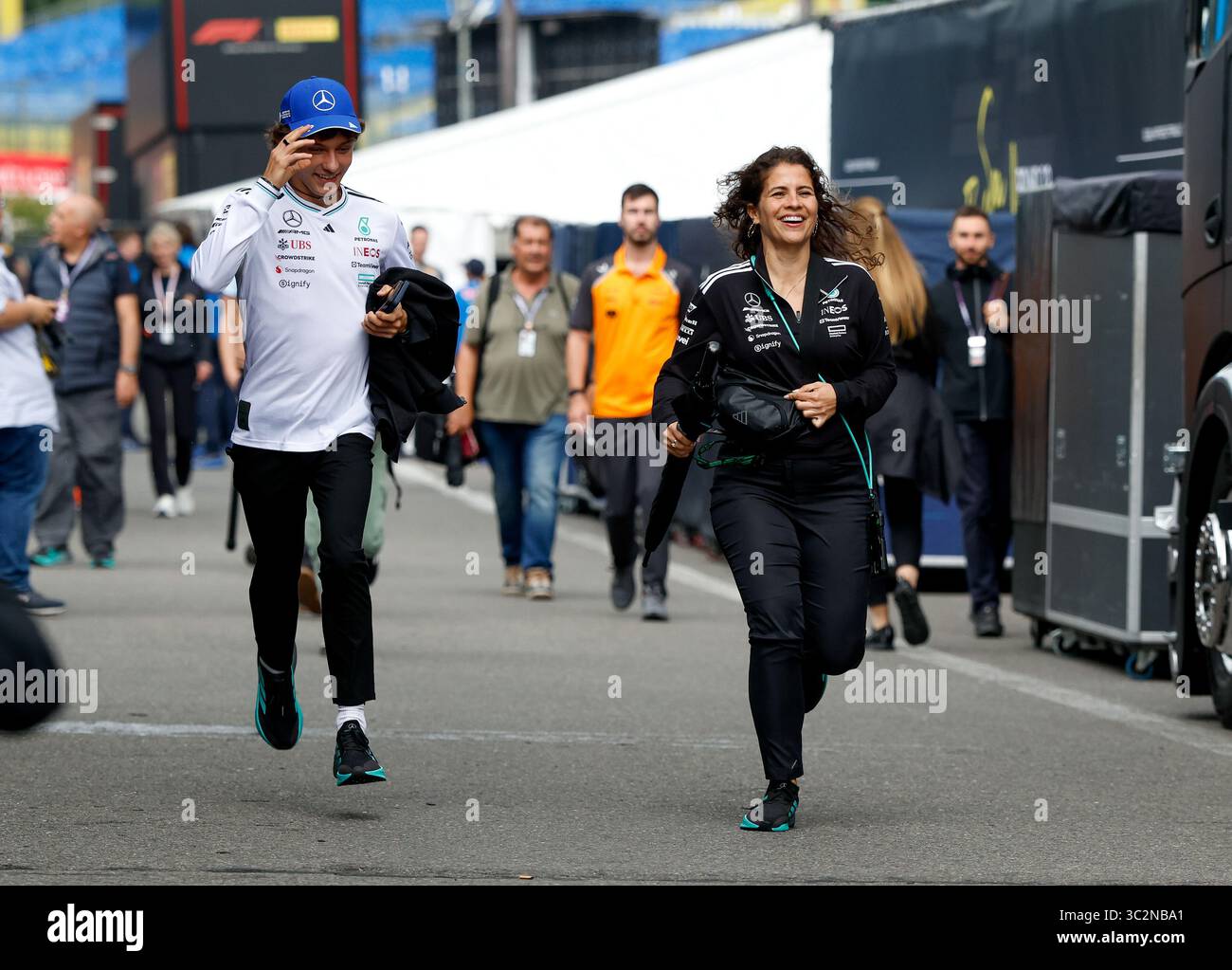 Spa-Francorchamps, Belgio. 24 luglio 2025. #12 Andrea Kimi Antonelli (ITA, Mercedes-AMG Petronas F1 Team), Gran Premio di F1 del Belgio sul circuito di Spa-Francorchamps il 24 luglio 2025 a Spa-Francorchamps, Belgio. (Foto di HOCH ZWEI) credito: dpa/Alamy Live News Foto Stock