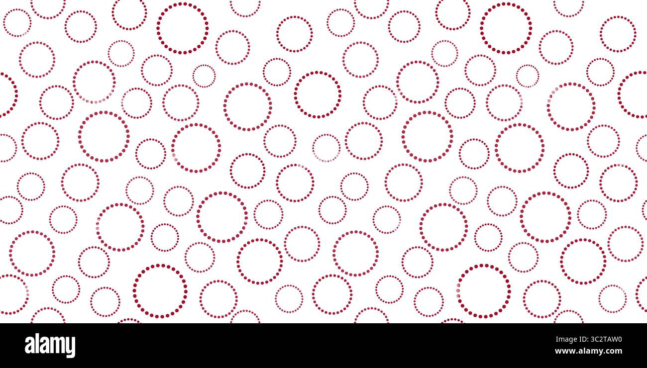 Modello senza cuciture di elementi rotondi di dimensioni diverse. Ripetizione semplice dei cerchi. Motivo circolare rosso scuro Illustrazione Vettoriale