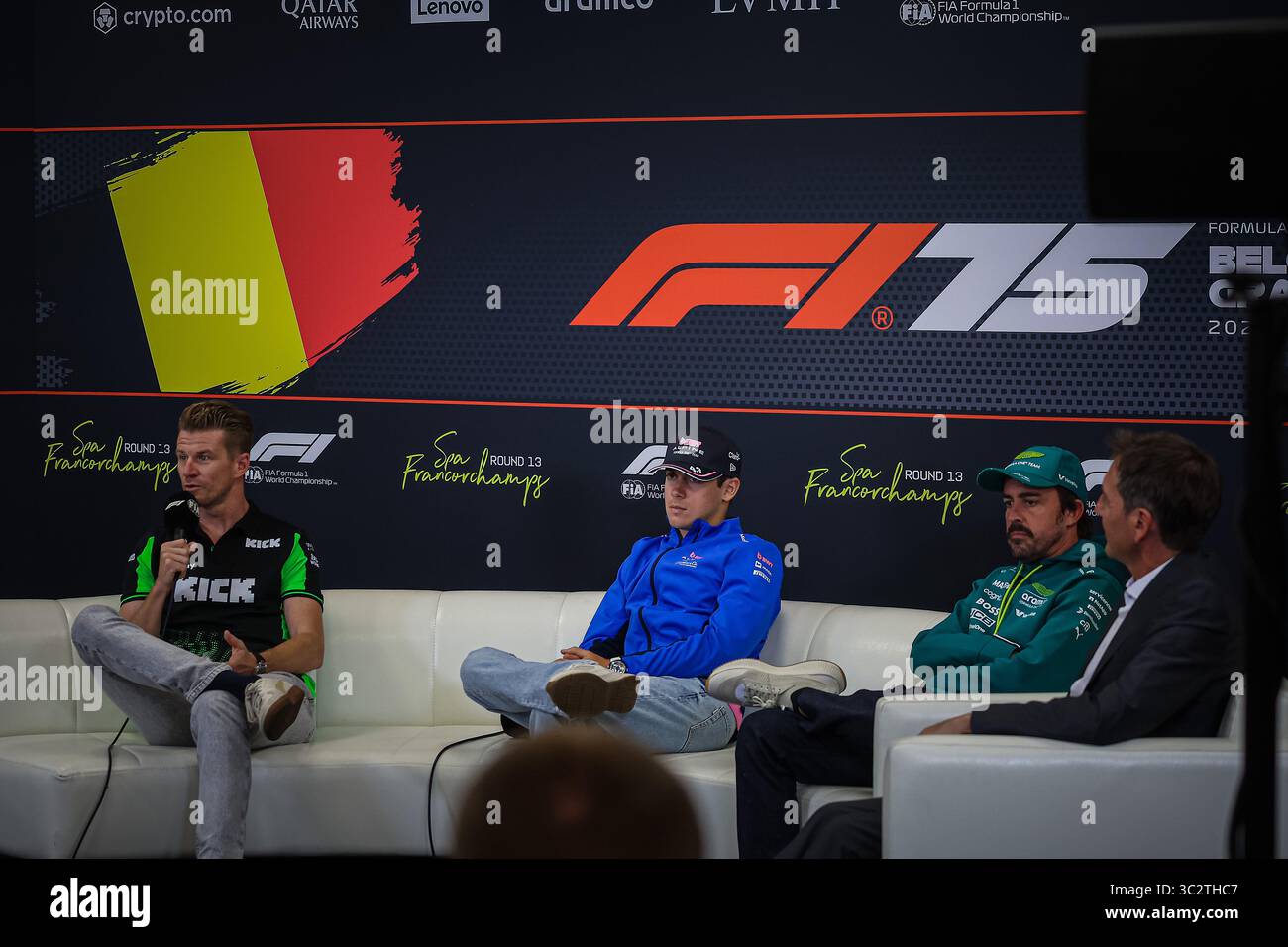 Conferenza stampa durante il GP del Belgio, Spa-Francorchamps 24-27 luglio 2025 Campionato del mondo di Formula 1 2025. Foto Stock