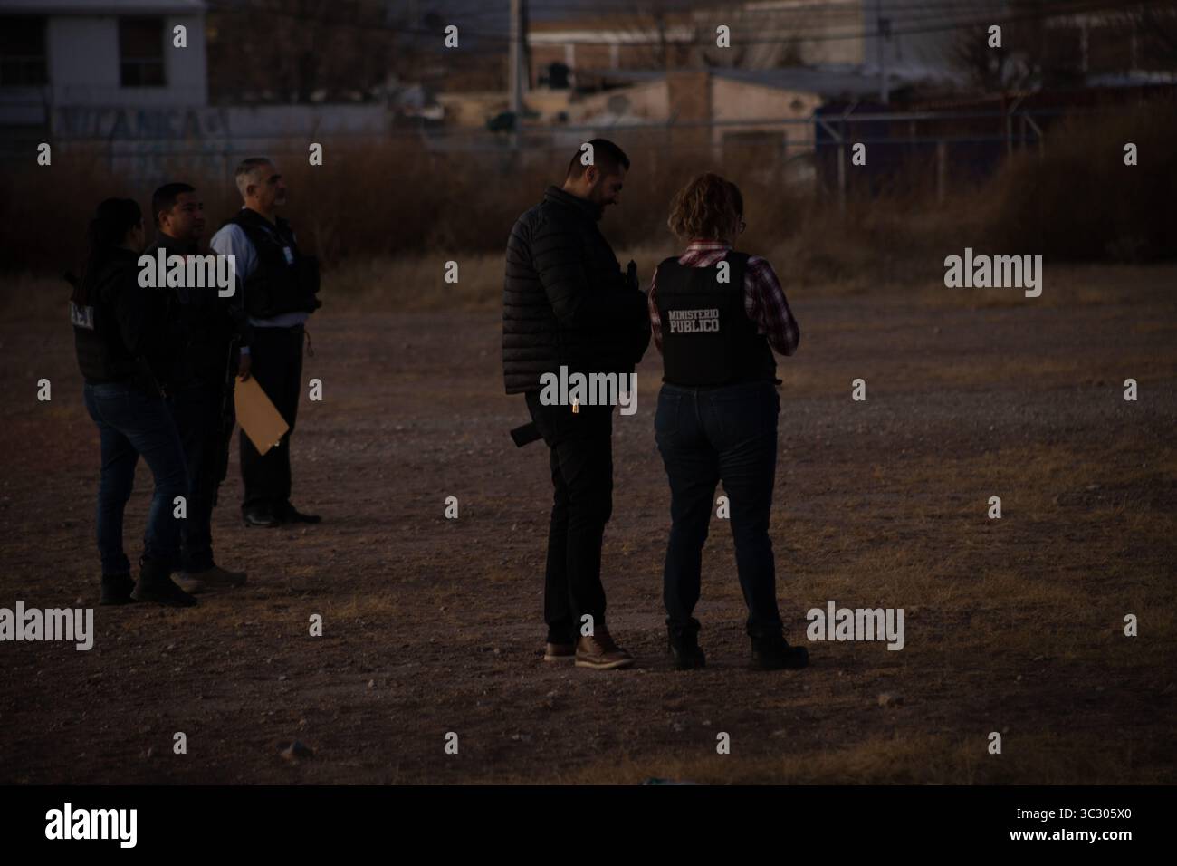 La polizia pianifica a a Ciudad Juarez in mezzo alla violenza urbana. Foto Stock