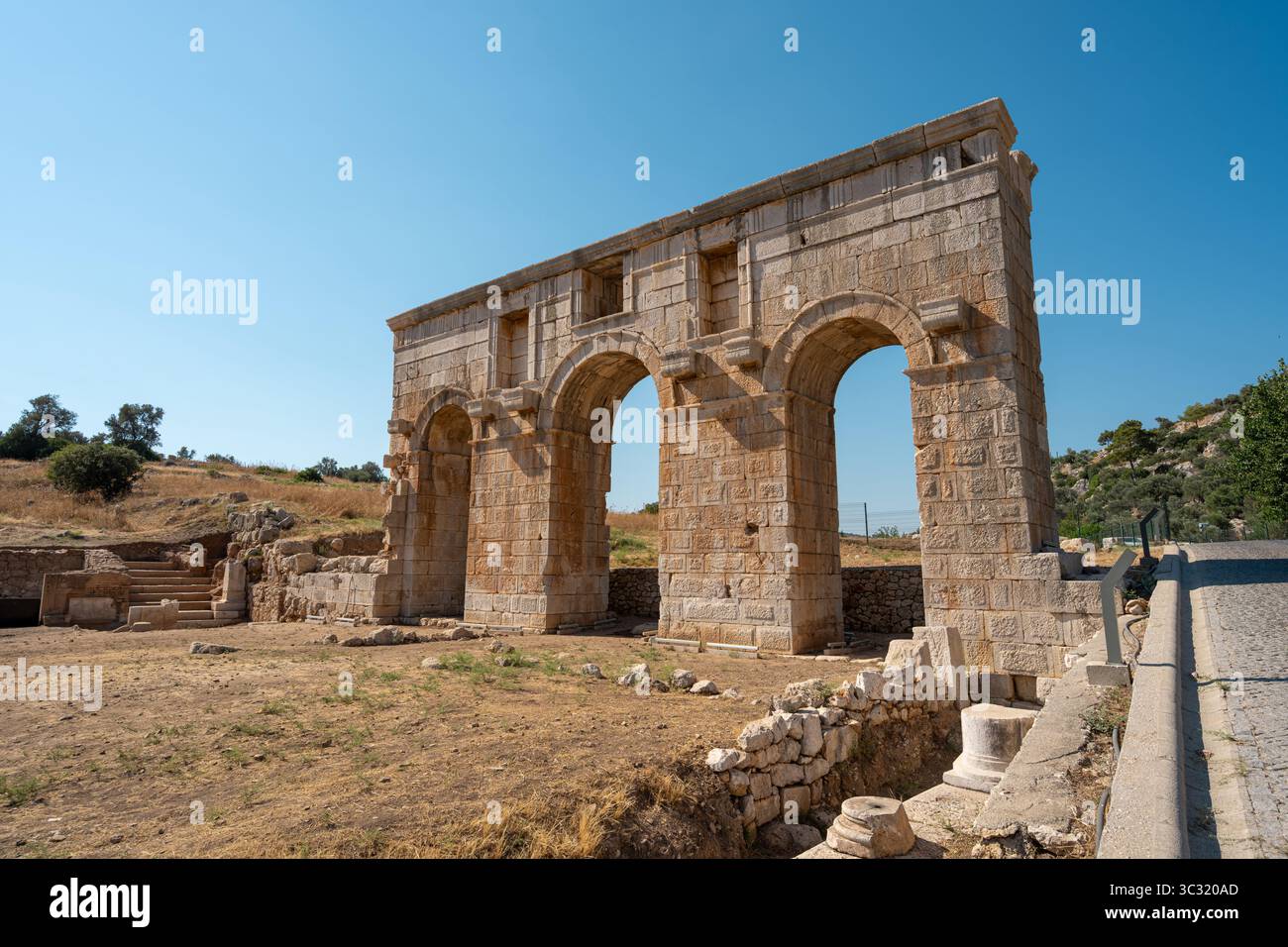 Antiche rovine di Patara, una storica città litica nella Turchia sud-occidentale Foto Stock