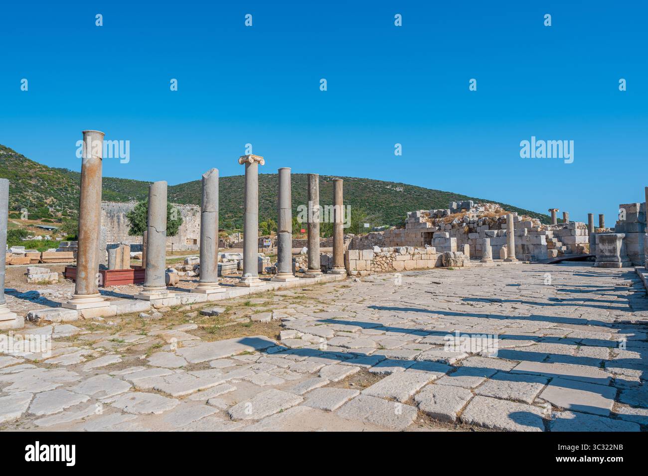Antiche rovine di Patara, una storica città litica nella Turchia sud-occidentale Foto Stock