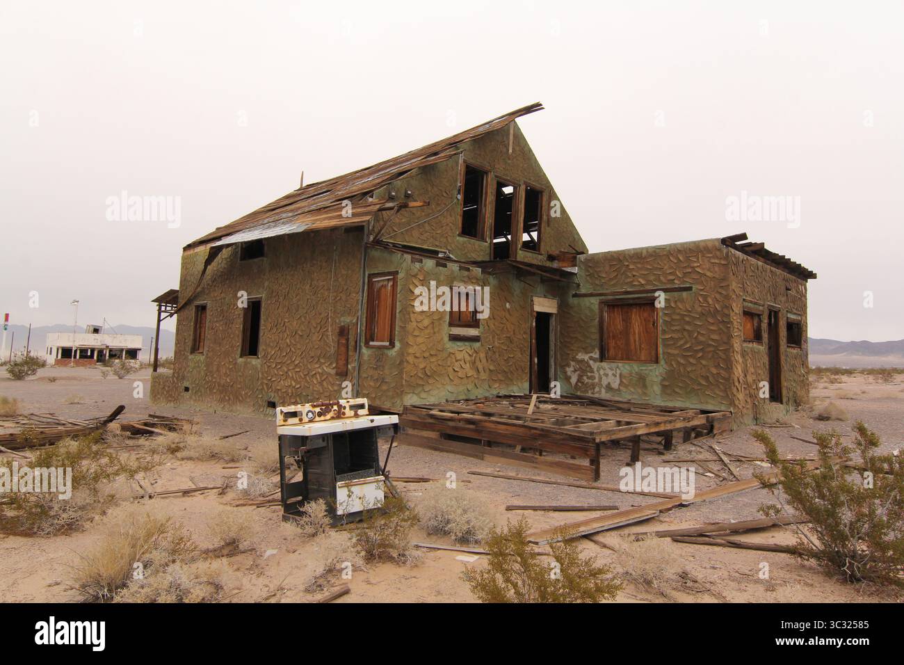 edificio abbandonato route 66 ludlow california Foto Stock