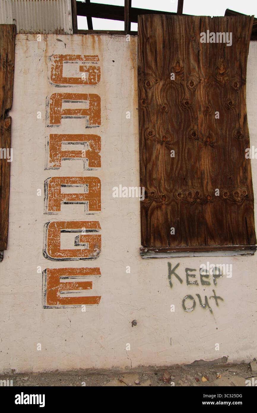 edificio abbandonato route 66 ludlow california Foto Stock