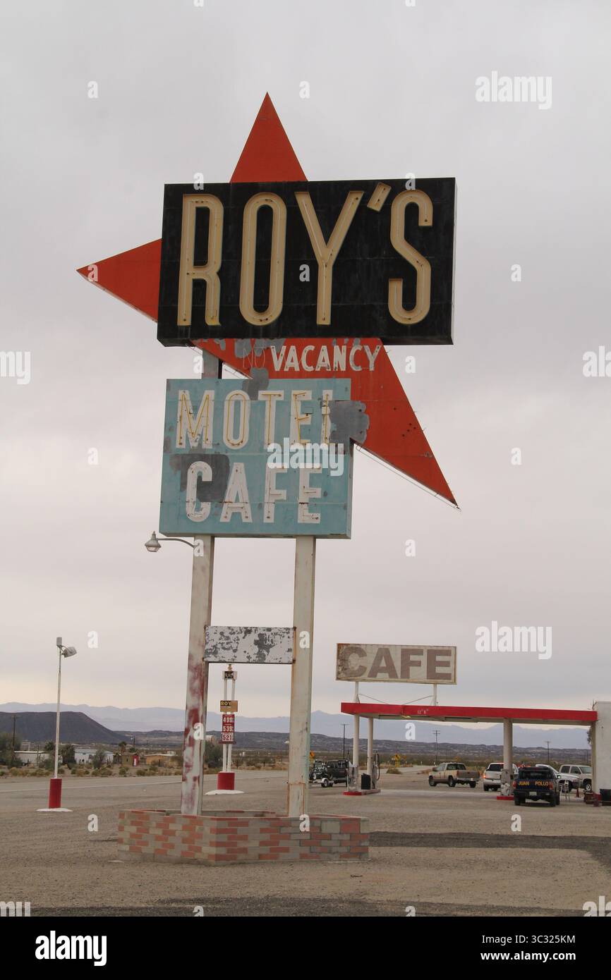 stazione di servizio abbandonata route 66 california Foto Stock