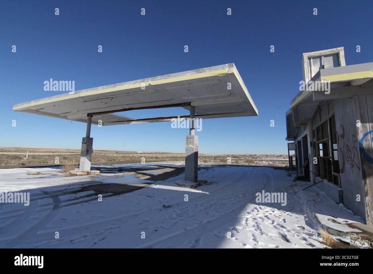 stazione di servizio abbandonata route 66 california Foto Stock