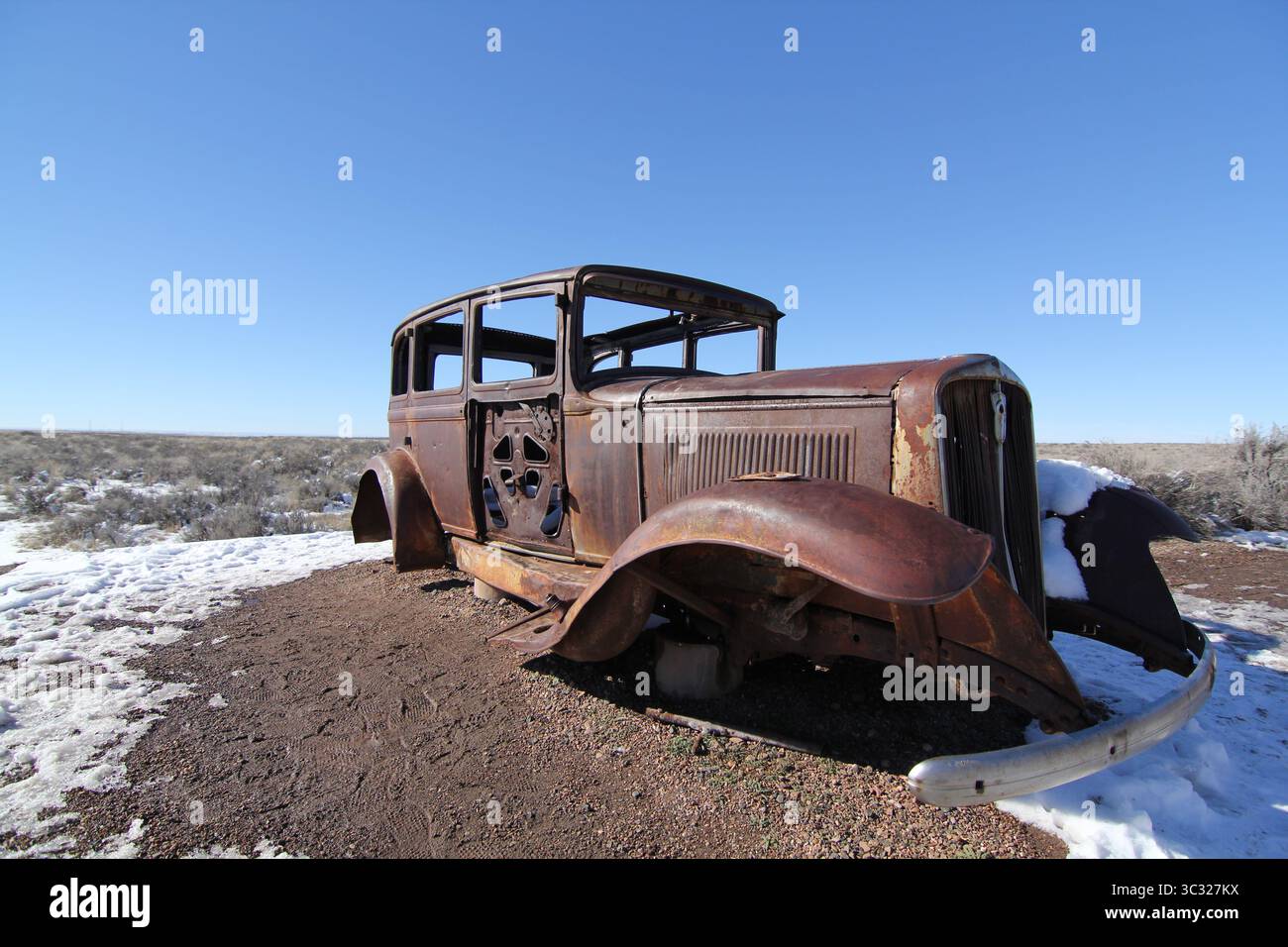 vecchia strada arrugginita 66 arizona Foto Stock