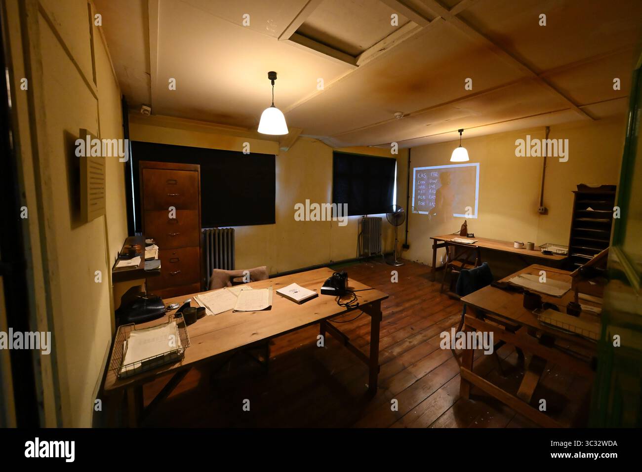 Sala macchine del Rifugio 6 Bletchley Park - Bletchley - Milton Keynes - Inghilterra Regno Unito Foto Stock