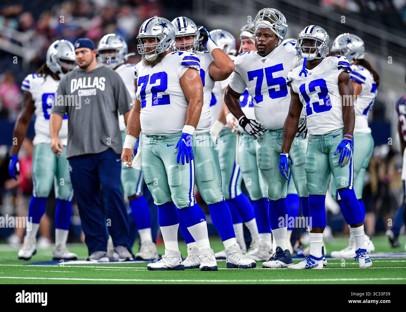 24 agosto 2019:.                                   Durante una partita di football tra gli Houston Texans e i Dallas Cowboys all'AT&T Stadium di Arlington, Texas. .Manny Flores/CSM Foto Stock