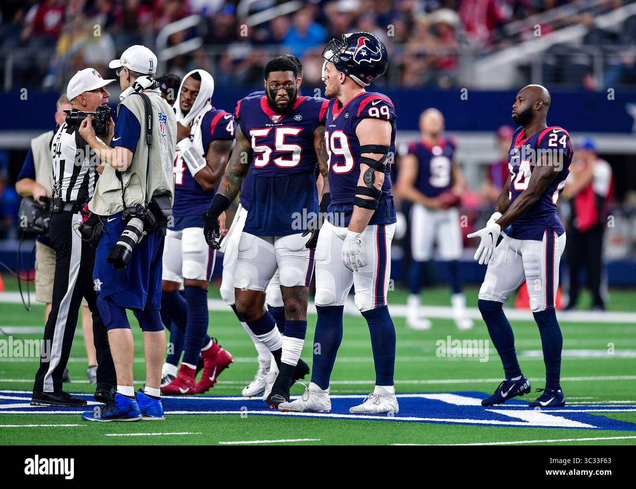 24 agosto 2019:.                                   Durante una partita di football tra gli Houston Texans e i Dallas Cowboys all'AT&T Stadium di Arlington, Texas. .Manny Flores/CSM Foto Stock