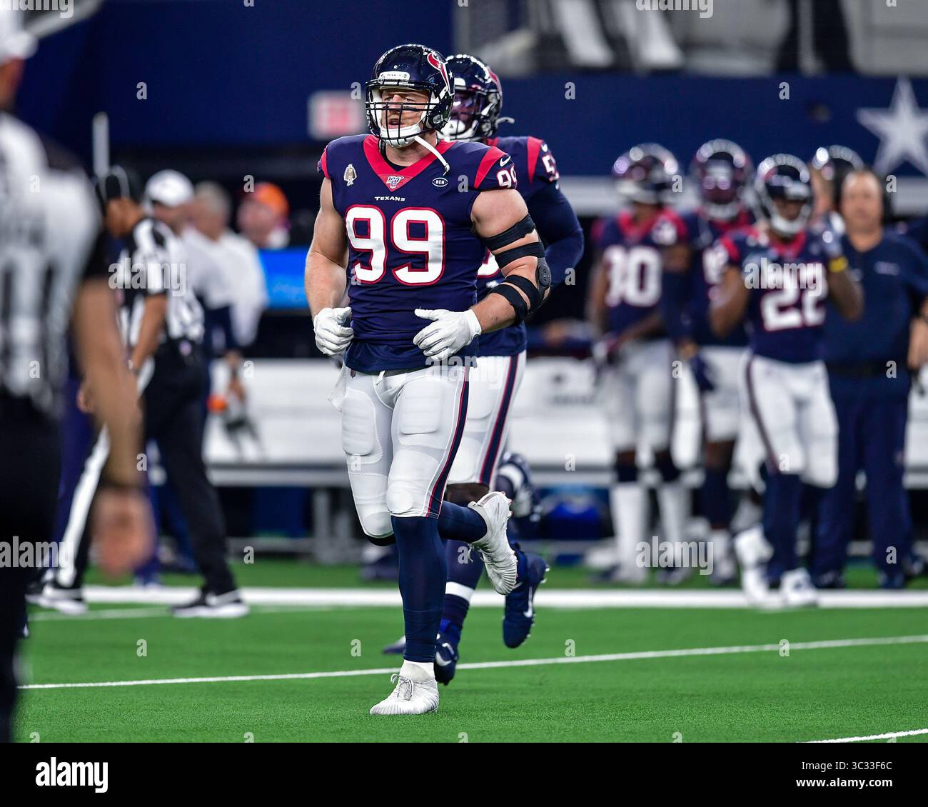 24 agosto 2019:.                                   Durante una partita di football tra gli Houston Texans e i Dallas Cowboys all'AT&T Stadium di Arlington, Texas. .Manny Flores/CSM Foto Stock