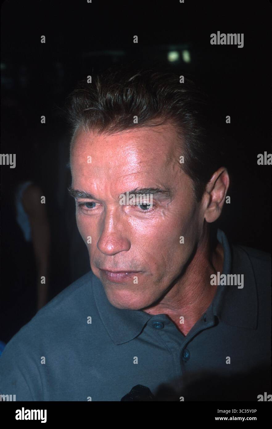 1 GENNAIO 2011 - K21571RM: 4/10/01.IL TERZO EVENTO ANNUALE DI 'BOWLING BALL'' OSPITATO DA ARNOLD SCHWARZENEGGER PRESSO I MOLI AMF CHELSEA, NYC. ARNOLD SCHWARZENEGGER. RICK MACKLER/ 2001 (immagine di credito: © Globe Photos/ZUMAPRESS.com) Foto Stock 1 GENNAIO 2011 - K21571RM: 4/10/01.IL TERZO EVENTO ANNUALE DI 'BOWLING BALL'' OSPITATO DA ARNOLD SCHWARZENEGGER PRESSO I MOLI AMF CHELSEA, NYC. ARNOLD SCHWARZENEGGER. RICK MACKLER/ 2001 (immagine di credito: © Globe Photos/ZUMAPRESS.com) Foto Stock
