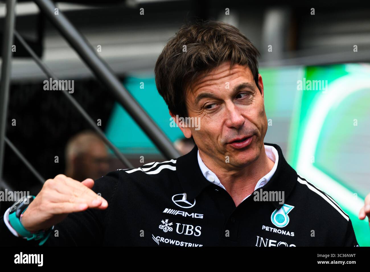 SPA FRANCORCHAMPS, BELGIO. 25 LUGLIO 2025. TOTO WOLFF DEL TEAM MERCEDES-AMG PETRONAS F1 DURANTE IL GIORNO 1. AHMAD AL SHEHAB/ALAMY NOTIZIE IN DIRETTA. Foto Stock