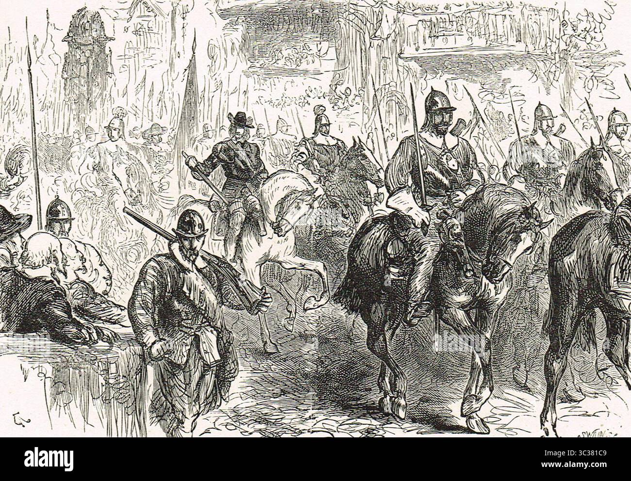 Generale Monck, entrando a Londra per il restauro di Carlo II nel 1660 Foto Stock