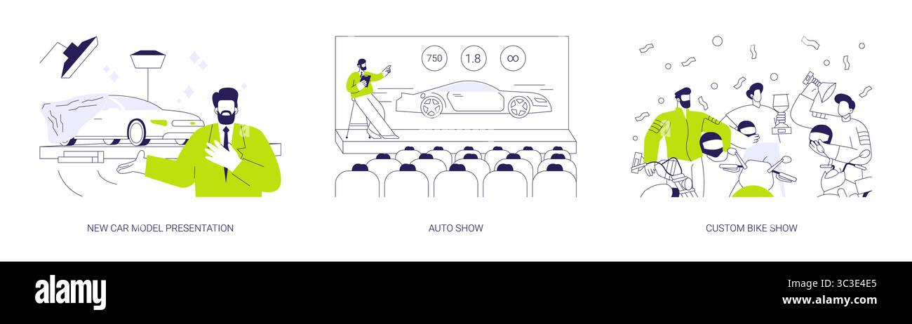 Illustrazioni vettoriali concettuali astratte Motor show. Illustrazione Vettoriale