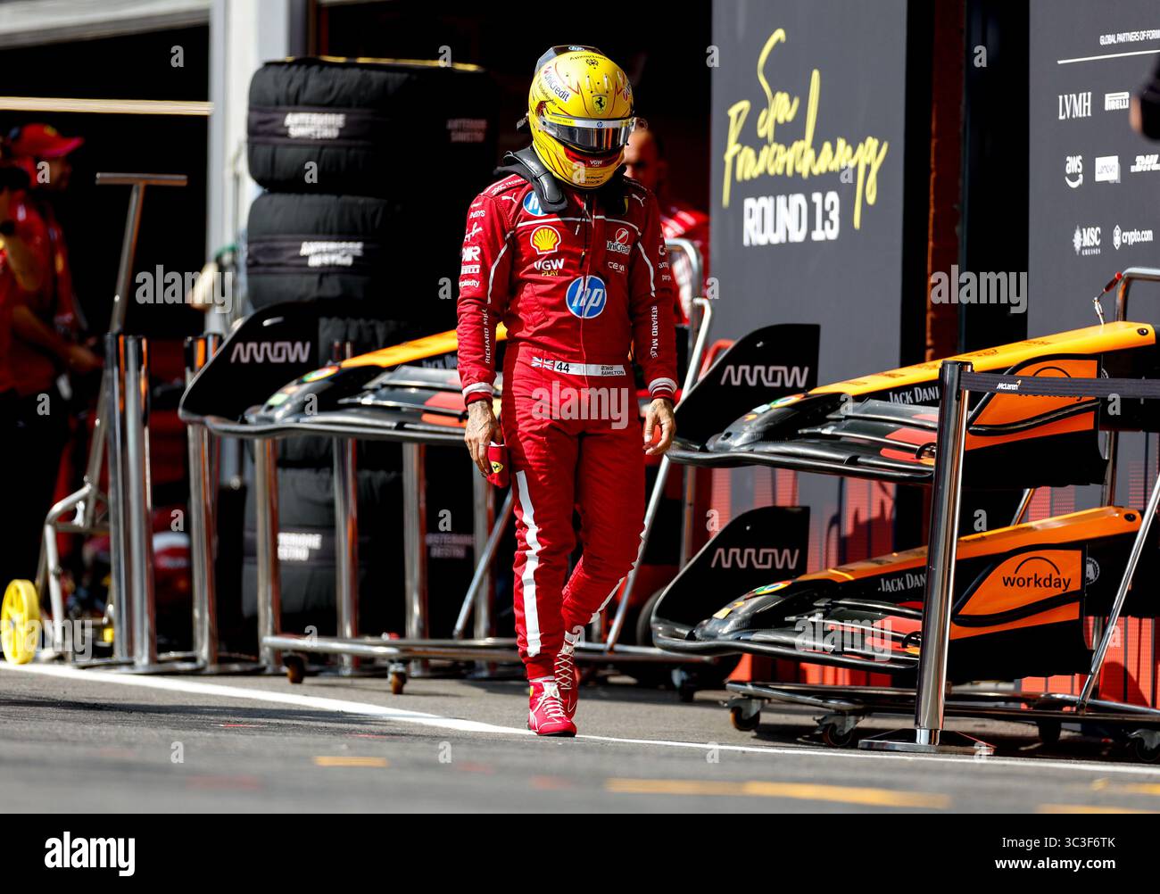 Spa-Francorchamps, Belgio. 25 luglio 2025. #44 Lewis Hamilton (GBR, Scuderia Ferrari HP), Gran Premio di F1 del Belgio al Circuit de Spa-Francorchamps il 25 luglio 2025 a Spa-Francorchamps, Belgio. (Foto di HOCH ZWEI) credito: dpa/Alamy Live News Foto Stock