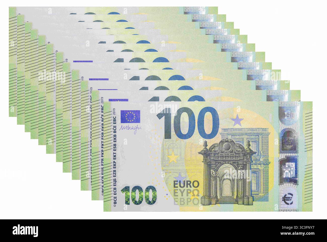 8 agosto 2018: Nuove banconote da 100 euro (immagine di credito: © Andrey Nekrasov/ZUMA Wire) Foto Stock