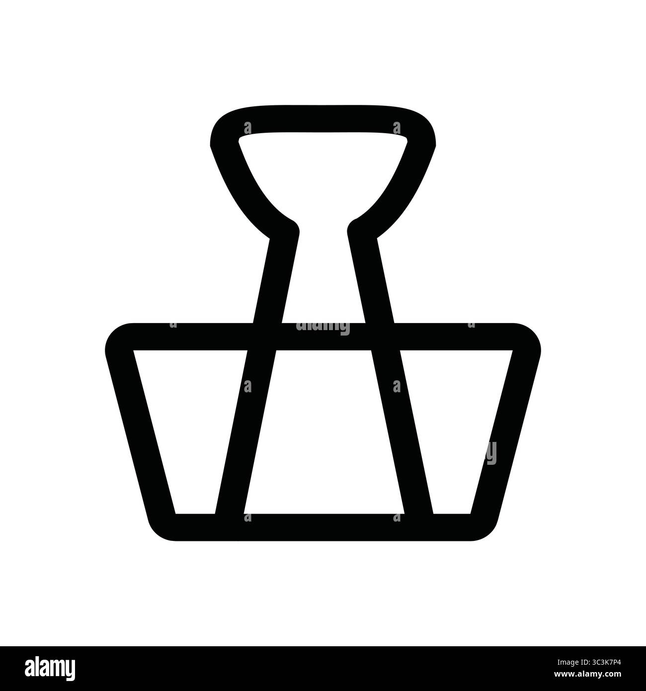 Icona clip legante, materiale clip ripiegabile, morsetto per carta da ufficio, grafica della clip Illustrazione Vettoriale